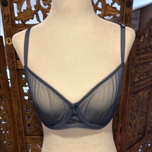 Victoria’s Secret Dream Angels Balconette Bra 34DD – Sheer Blue Mesh NWT